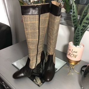 J. Crew Brown and Tan Over the Knee Boots